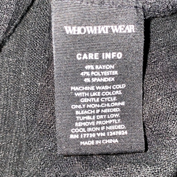 WHO WHAT WEAR rib knit turtleneck sleeveless midi black side slit NEW size S - Picture 7 of 10